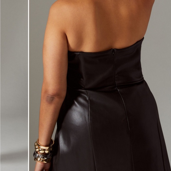 HUTCH STRAPLESS FAUX LEATHER MINI DRESS - Picture 4 of 6